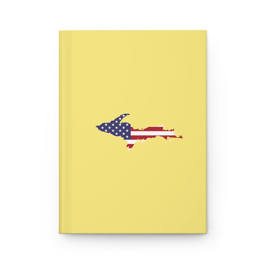 Michigan Upper Peninsula Hardcover Journal (w/ UP USA Flag) | Ruled - Cherry Yellow