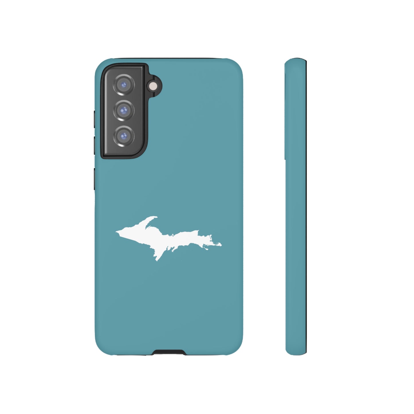 Michigan Upper Peninsula Tough Phone Case (Huron Blue w/ UP Outline) | Samsung & Pixel Android