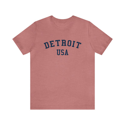 'Detroit USA' T-Shirt (Collegiate Font) | Unisex Standard