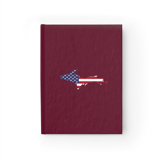 Michigan Upper Peninsula Blank Sketchbook (w/ UP USA Flag) | Old Mission Burgundy