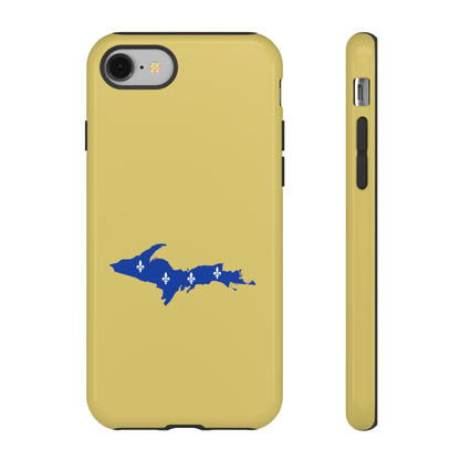 Michigan Upper Peninsula Tough Phone Case (Plum Yellow w/ UP Quebec Flag Outline) | Apple iPhone