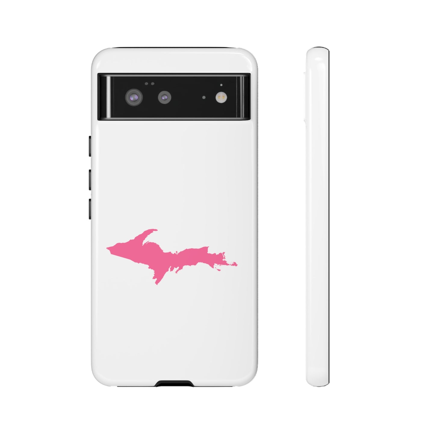 Michigan Upper Peninsula Tough Phone Case (w/ Pink UP Flag Outline) | Samsung & Pixel Android