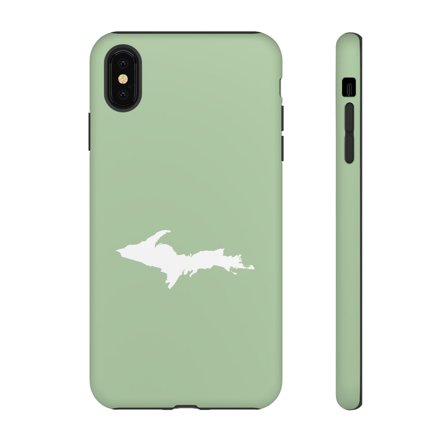 Michigan Upper Peninsula Tough Phone Case (Green Tea Color w/ UP Outline) | Apple iPhone