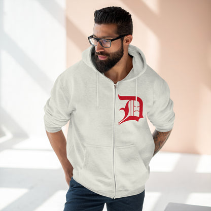 Detroit 'Old English D' Hoodie (Aliform Red) | Unisex Full Zip