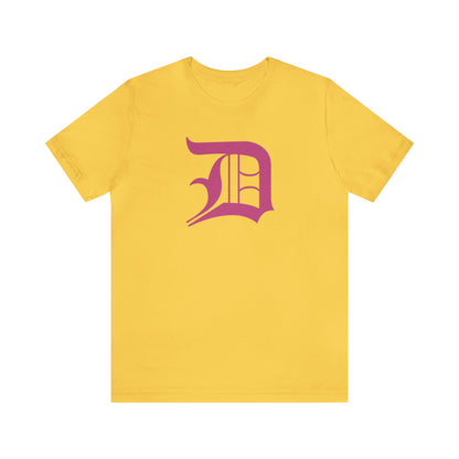 Detroit 'Old English D' T-Shirt (Apple Blossom Pink) | Unisex Standard