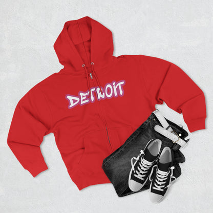 Detroit' Hoodie (Apple Blossom Pink Tag Font) | Unisex Full Zip