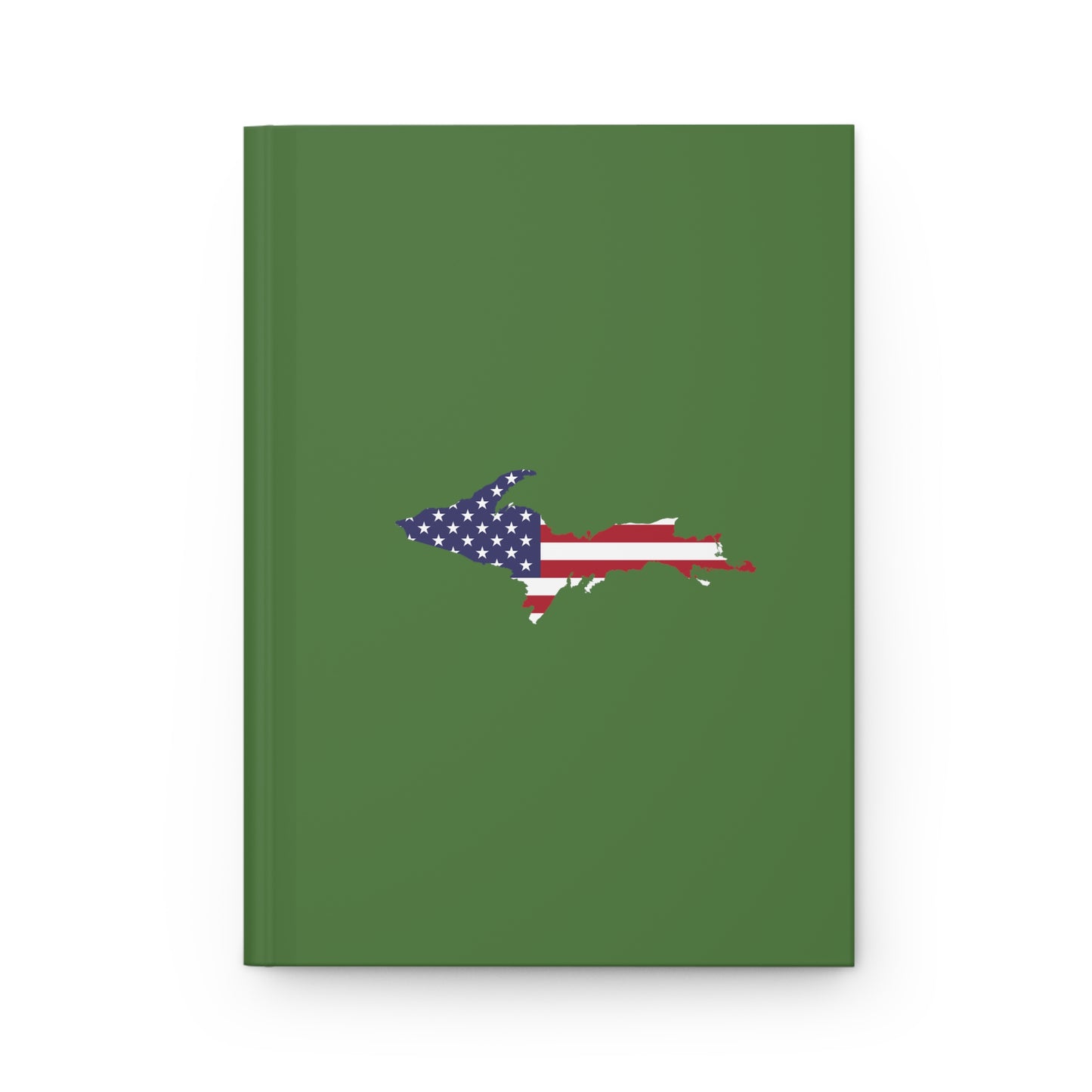 Michigan Upper Peninsula Hardcover Journal (w/ UP USA Flag) | Ruled - Pine Green