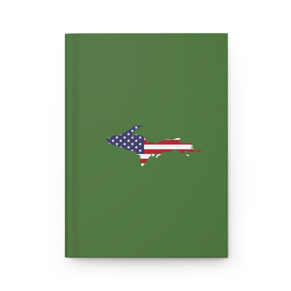 Michigan Upper Peninsula Hardcover Journal (w/ UP USA Flag) | Ruled - Pine Green