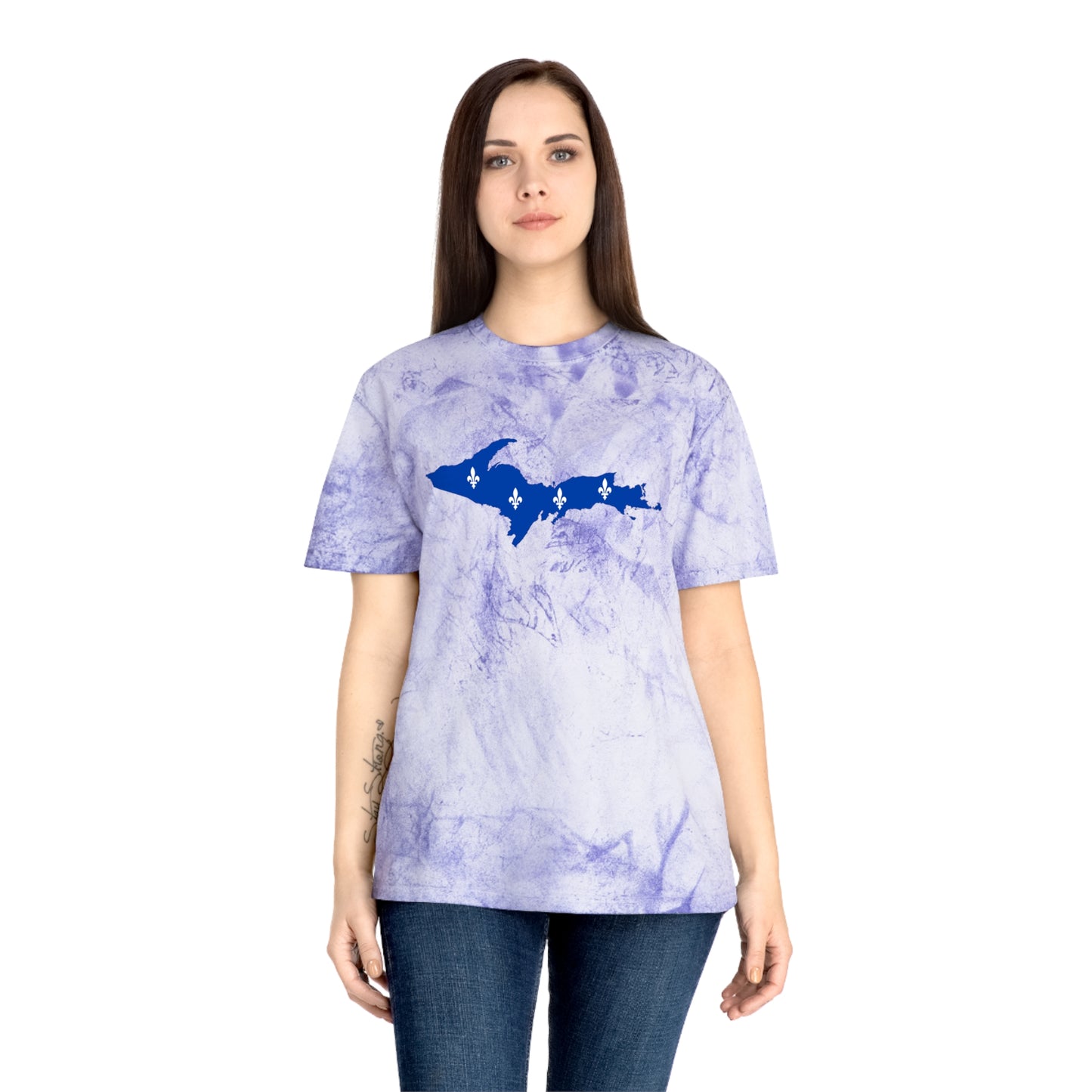 Michigan Upper Peninsula T-Shirt (w/ UP Quebec Flag Outline) | Unisex Color Blast