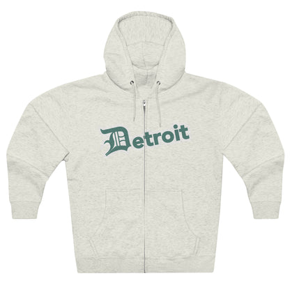 'Detroit' Hoodie (Copper Green w/ Old English 'D') | Unisex Full Zip