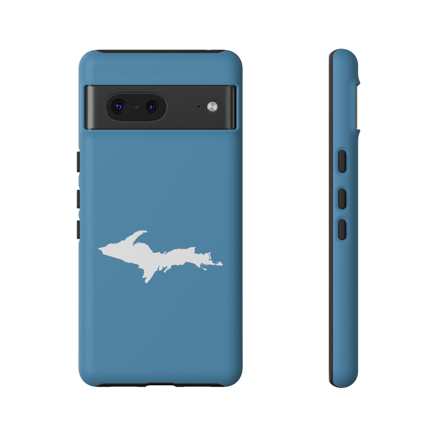 Michigan Upper Peninsula Tough Phone Case (Lake Michigan Blue w/ UP Outline) | Samsung & Pixel Android