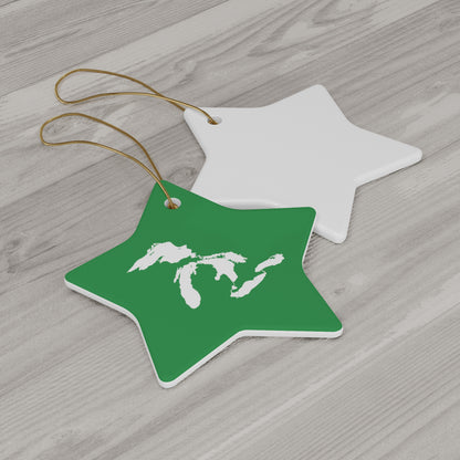 Great Lakes Christmas Ornament (Shamrock Green) | Ceramic - 4 Shapes