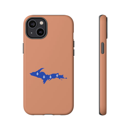 Michigan Upper Peninsula Tough Phone Case (Copper Color w/ UP Quebec Flag Outline) | Apple iPhone