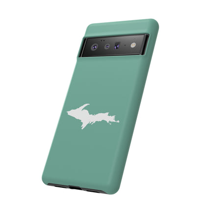 Michigan Upper Peninsula Tough Phone Case ('64 Metallic Mint Green w/ UP Outline) | Samsung & Pixel Android