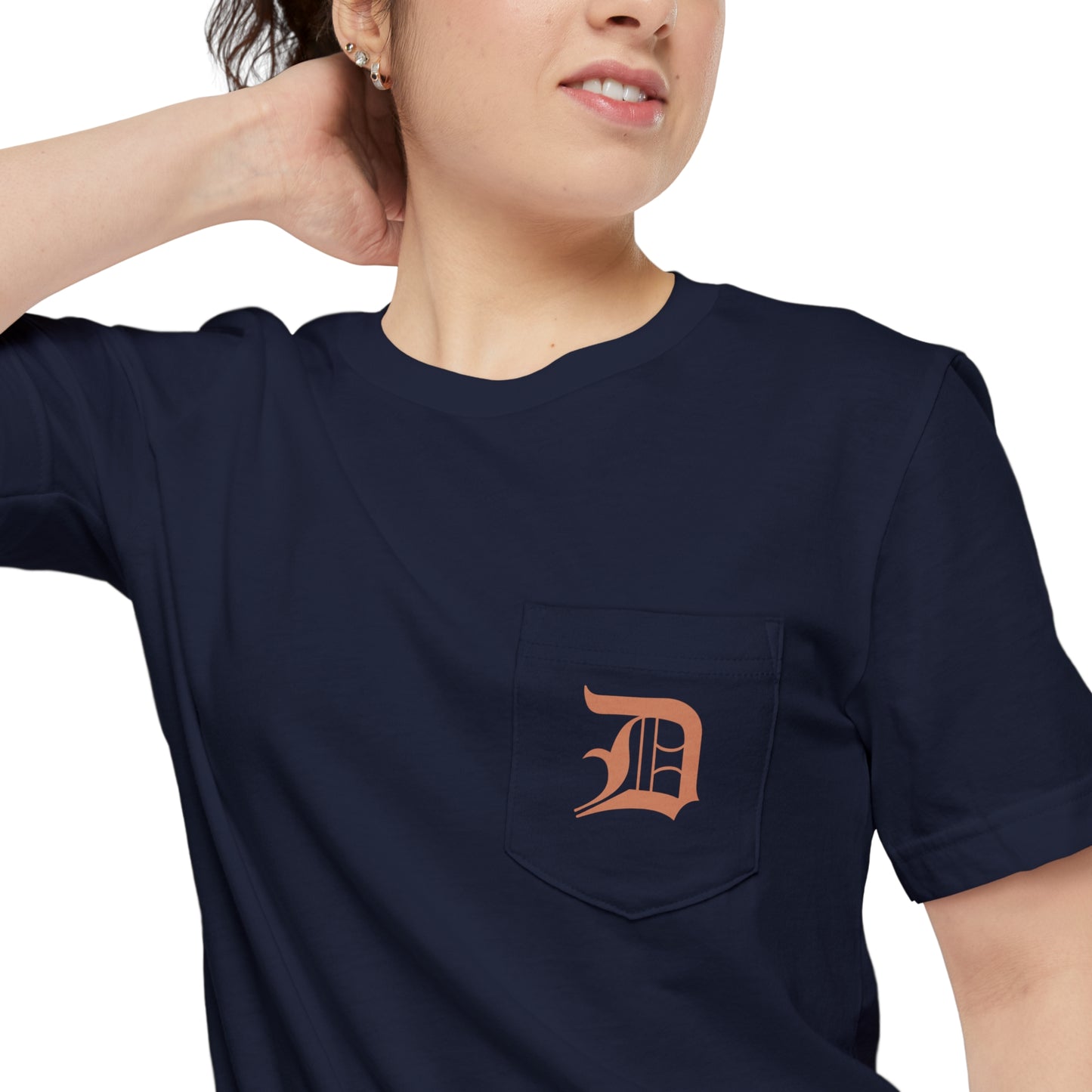 Detroit 'Old English D' Pocket T-Shirt (Copper) | Unisex Standard