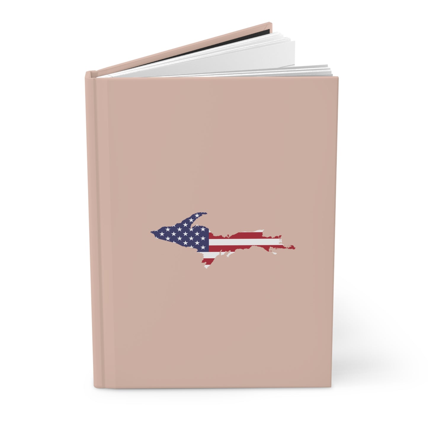 Michigan Upper Peninsula Hardcover Journal (w/ UP USA Flag) | Ruled - Rose Gold