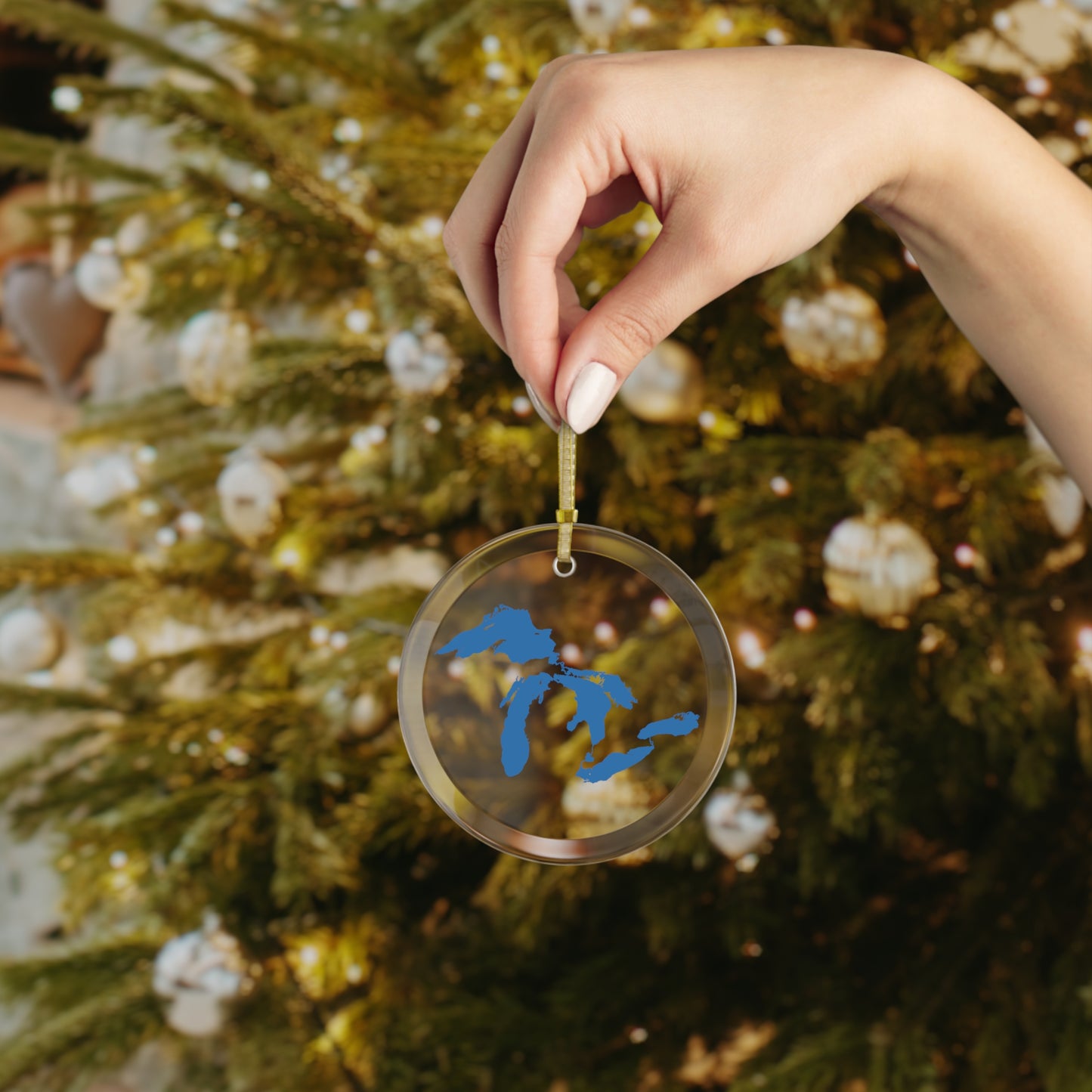 Great Lakes Christmas Ornament | Clear Glass - Azure