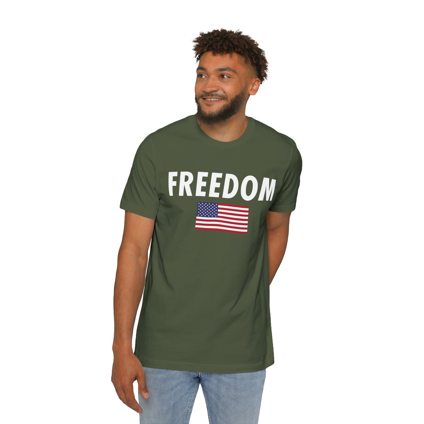 'Freedom' T-Shirt (Oblique Sans Flag Edition) | Made in USA