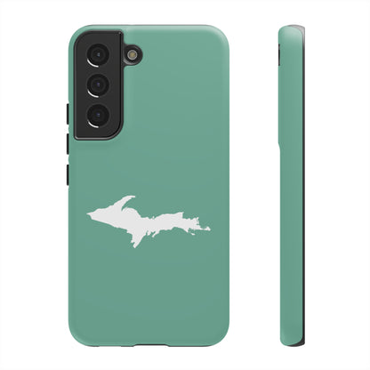 Michigan Upper Peninsula Tough Phone Case ('64 Metallic Mint Green w/ UP Outline) | Samsung & Pixel Android