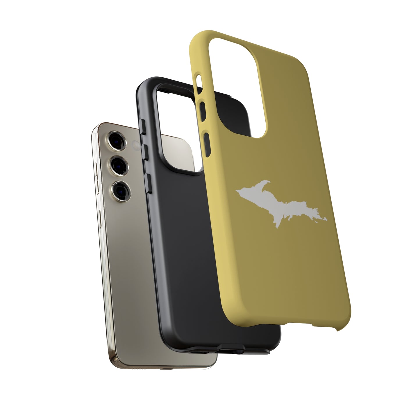 Michigan Upper Peninsula Tough Phone Case (Plum Yellow w/ UP Outline) | Samsung & Pixel Android