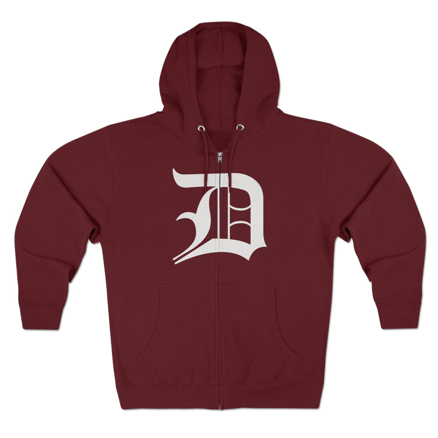 Detroit 'Old English D' Hoodie (Full-Body 'D') | Unisex Full Zip