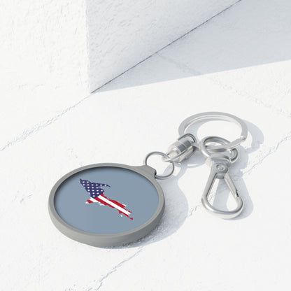 Michigan Upper Peninsula Keyring (w/ UP USA Flag) | B-24 Grey