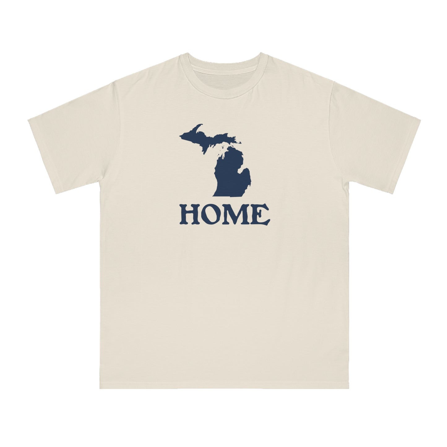 Michigan 'Home' T-Shirt (Woodcut Font) | Organic Unisex