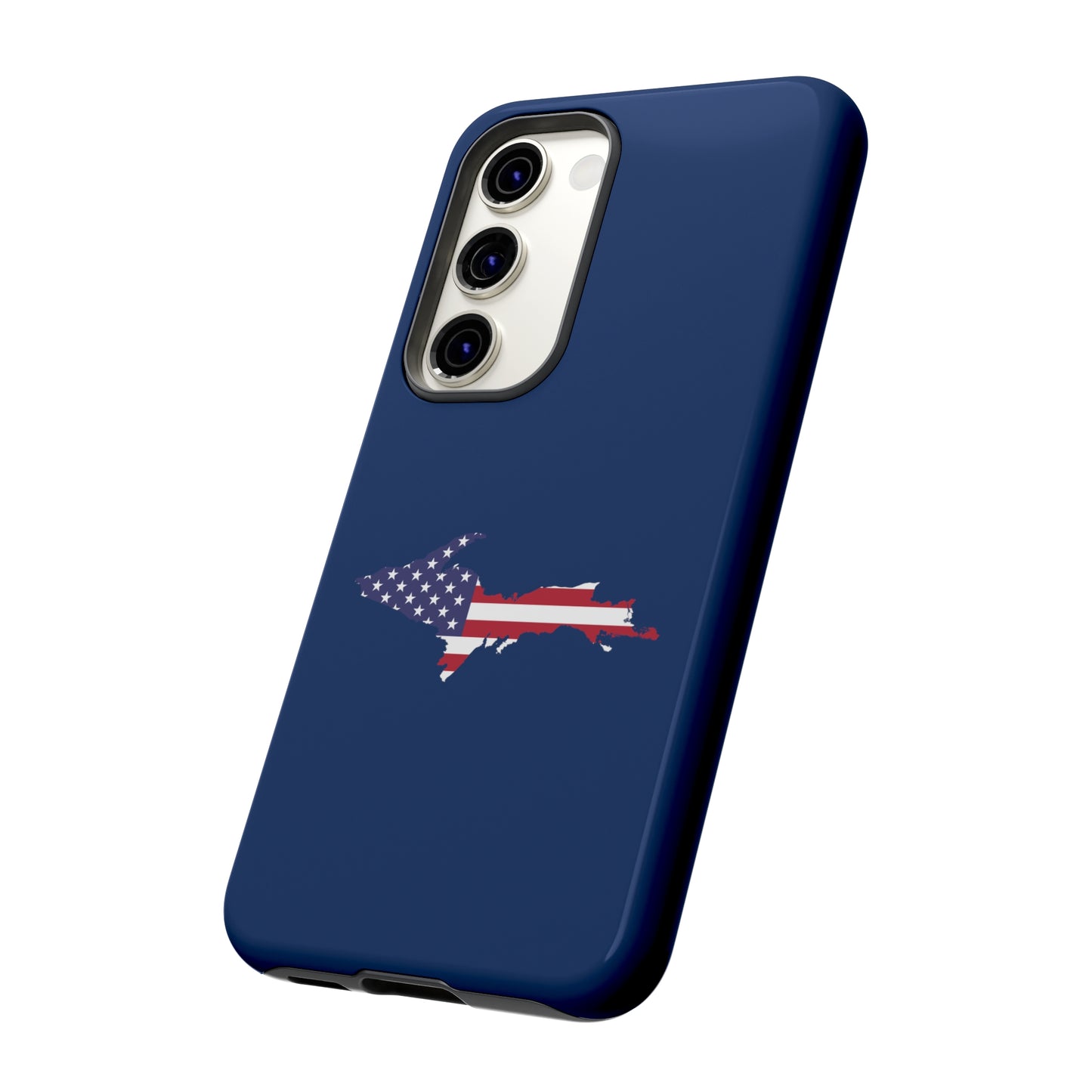 Michigan Upper Peninsula Tough Phone Case (Old Glory Blue w/ UP USA Flag Outline) | Samsung & Pixel Android