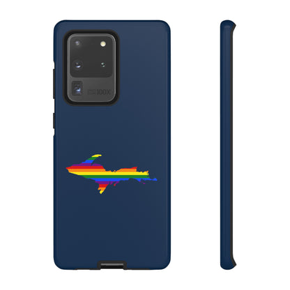 Michigan Upper Peninsula Tough Phone Case (Navy w/ UP Pride Flag Outline) | Samsung & Pixel Android