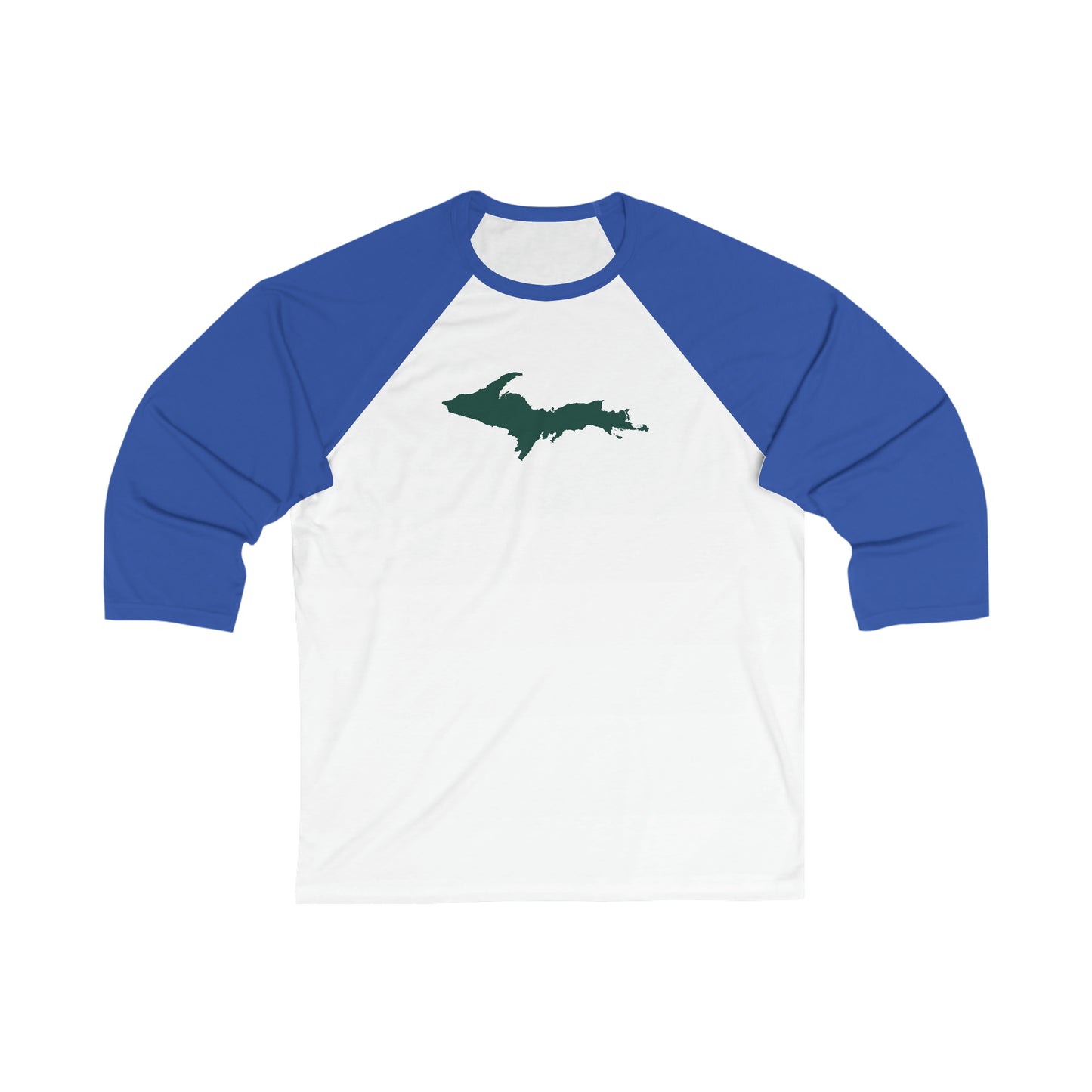 Michigan Upper Peninsula T-Shirt (w/ Green UP Outline)  | 3/4 Sleeve Baseball