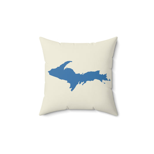 Michigan Upper Peninsula Accent Pillow (w/ UP Outline) | Ivory White