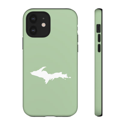 Michigan Upper Peninsula Tough Phone Case (Green Tea Color w/ UP Outline) | Apple iPhone