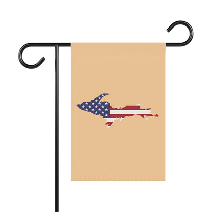 Michigan Upper Peninsula Home & Garden Flag (w/ UP USA Flag) | Pale Apricot