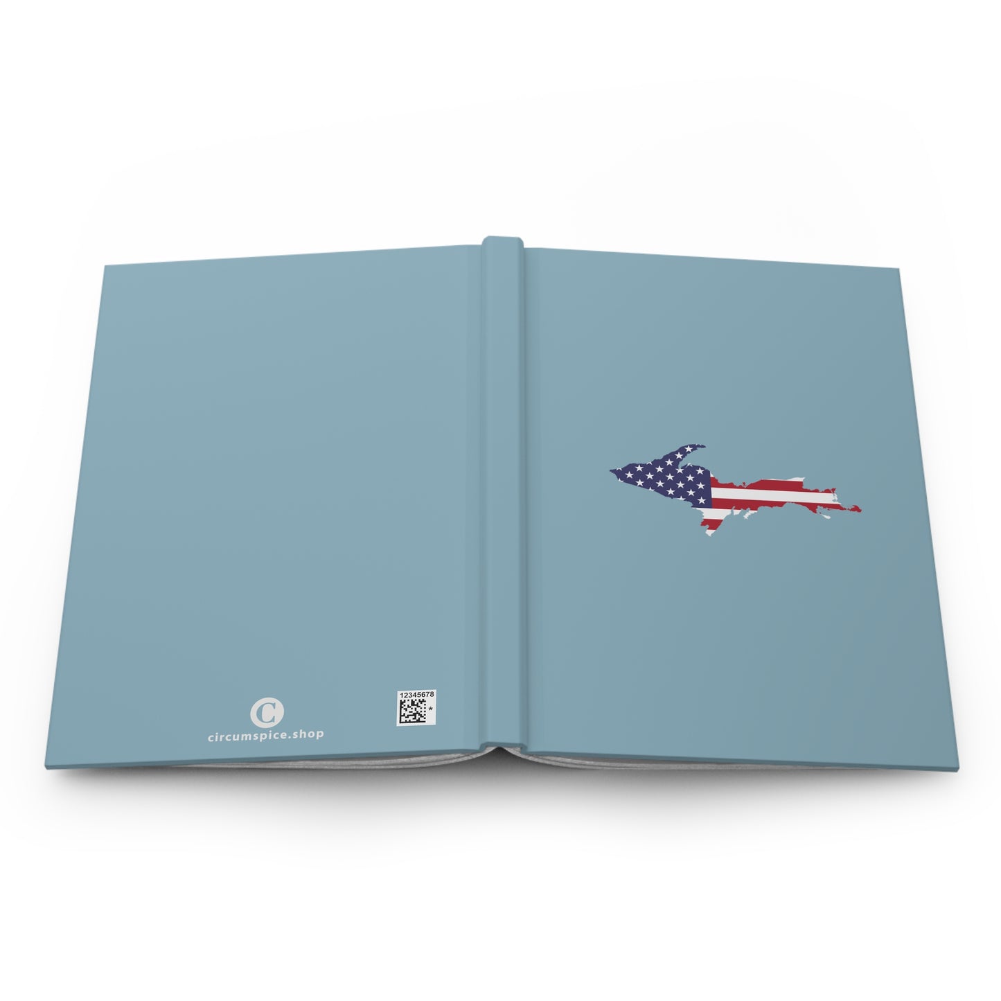 Michigan Upper Peninsula Hardcover Journal (w/ UP USA Flag) | Ruled - Opal Blue