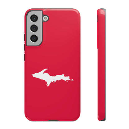 Michigan Upper Peninsula Tough Phone Case (Lighthouse Red w/ UP Outline) | Samsung & Pixel Android