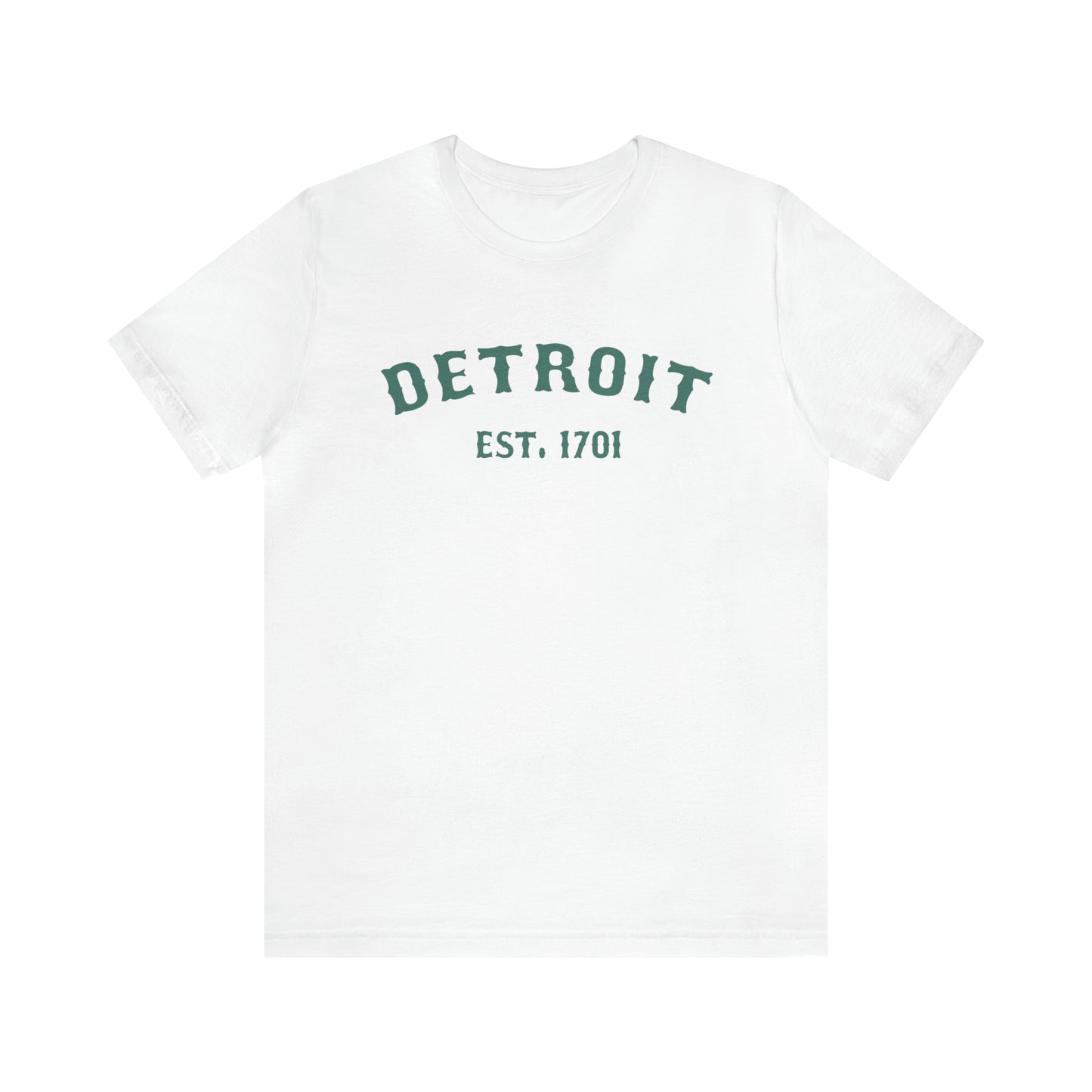 'Detroit EST. 1701' T-Shirt (Copper Green Ballpark Font) | Unisex Standard