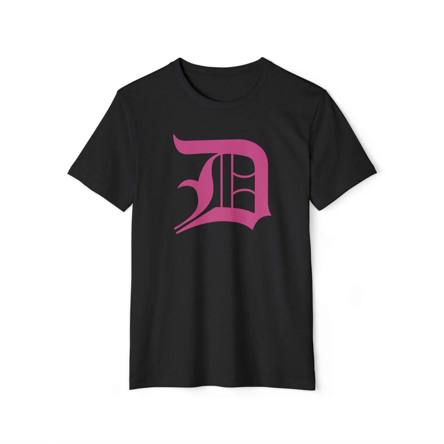 Detroit 'Old English D' T-Shirt (Apple Blossom Pink) | Unisex Recycled Organic