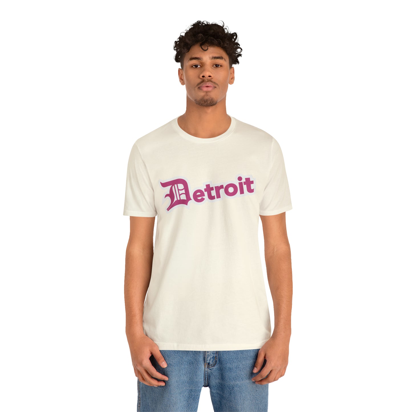 'Detroit' T-Shirt (Apple Blossom Pink w/ Old English 'D') | Unisex Standard