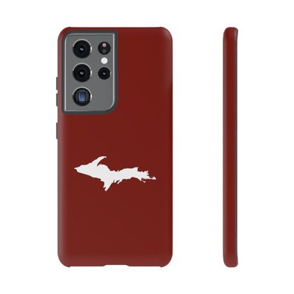 Michigan Upper Peninsula Tough Phone Case (Traverse Cherry Red w/ UP Outline) | Samsung & Pixel Android
