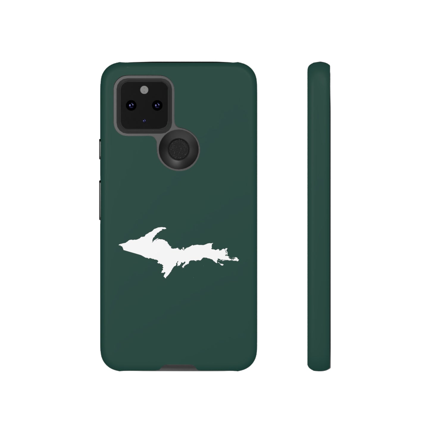 Michigan Upper Peninsula Tough Phone Case (Green w/ White UP Outline) | Samsung & Pixel Android