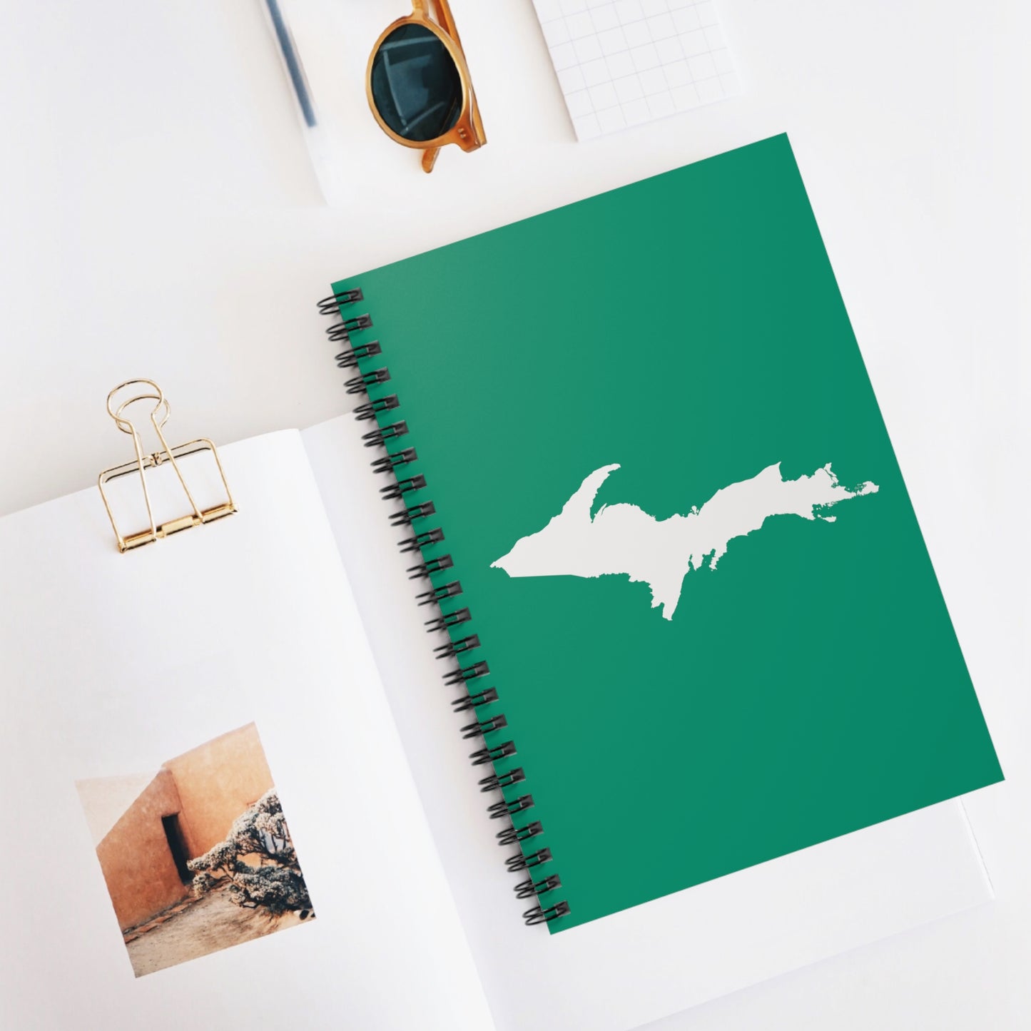 Michigan Upper Peninsula Spiral Notebook (w/ UP Outline) | Emerald Green