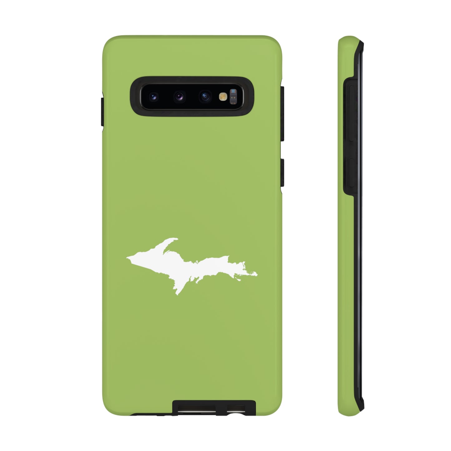 Michigan Upper Peninsula Tough Phone Case (Gooseberry Green w/ UP Outline) | Samsung & Pixel Android