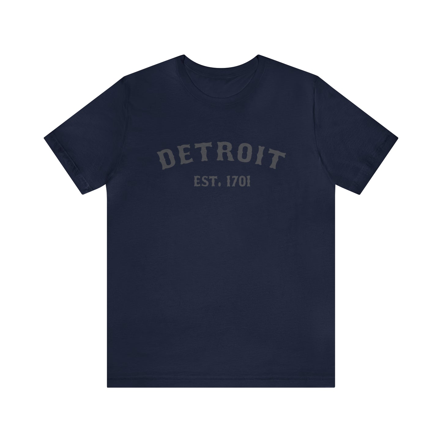 'Detroit EST. 1701' T-Shirt (Iron Ore Grey Ballpark Font) | Unisex Standard