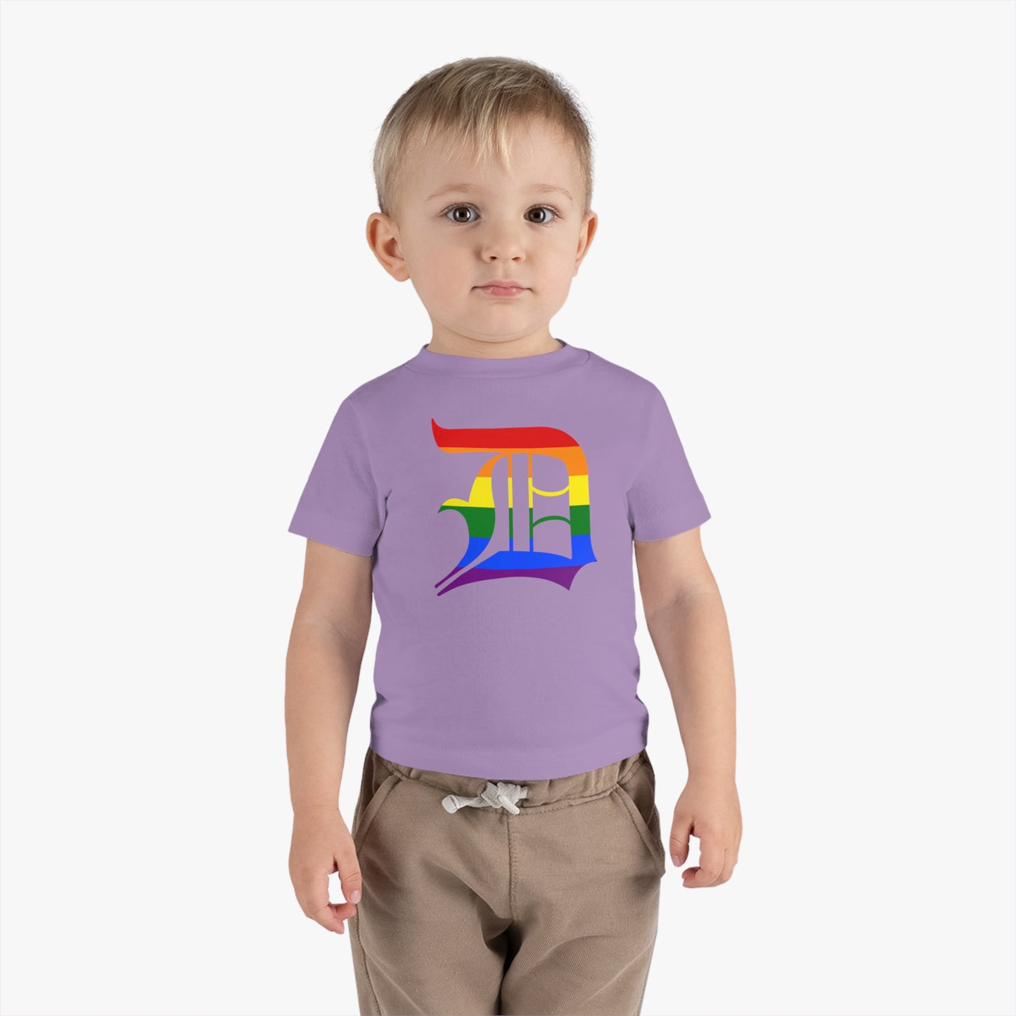 Detroit 'Old English D' Infant T-Shirt (Rainbow Pride Edition) | Short Sleeve