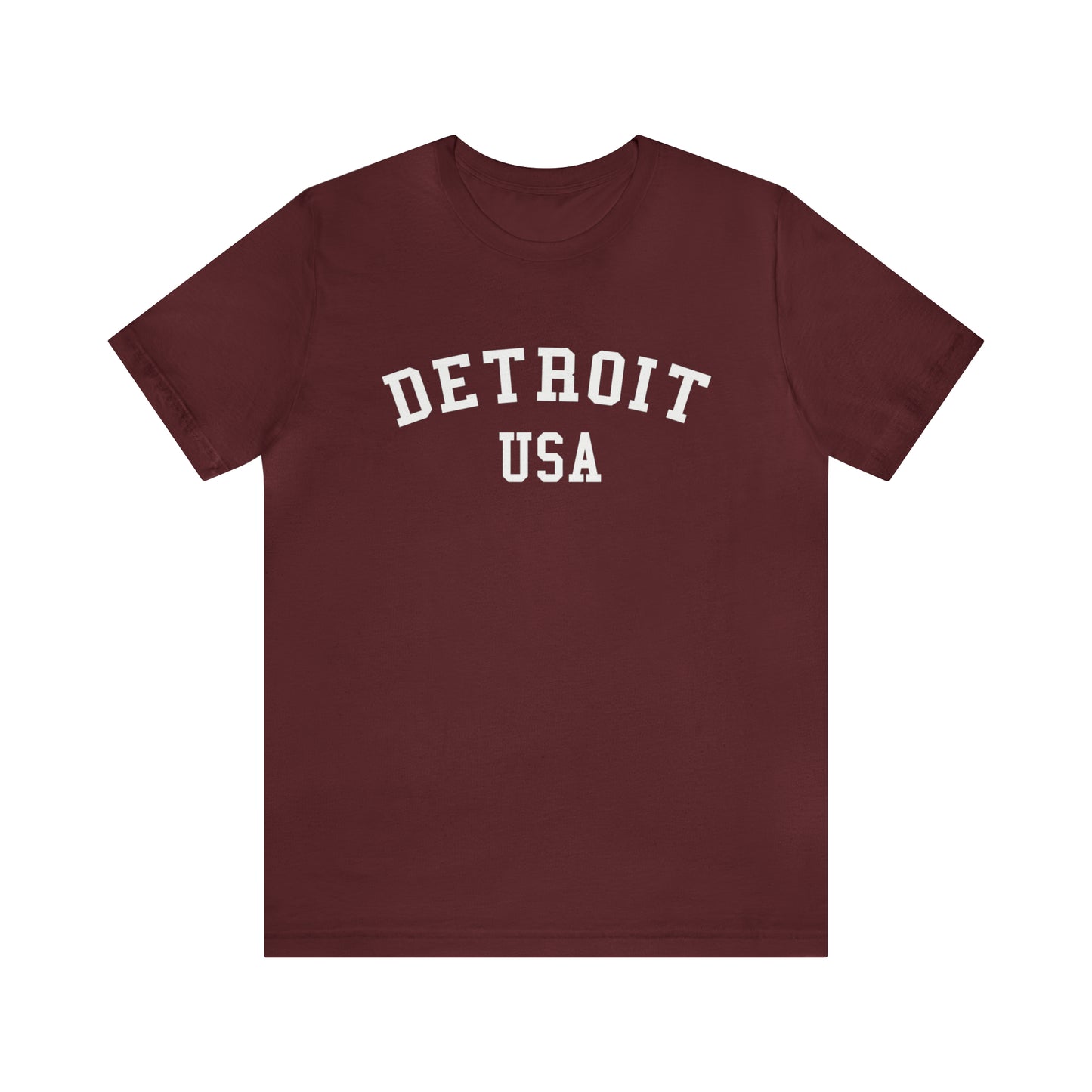 'Detroit USA' T-Shirt (Collegiate Font) | Unisex Standard