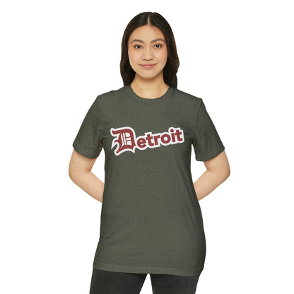 Detroit' T-Shirt (Ore Dock Red Old English 'D') | Unisex Recycled Organic