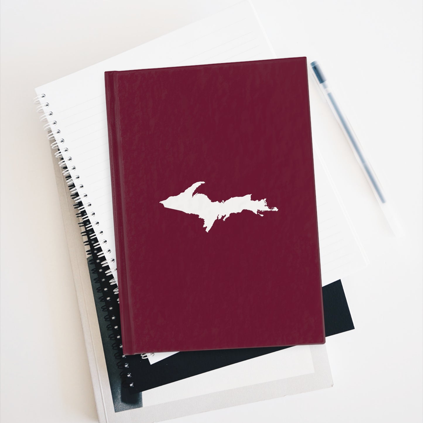 Michigan Upper Peninsula Blank Sketchbook (w/ UP Outline) | Old Mission Burgundy