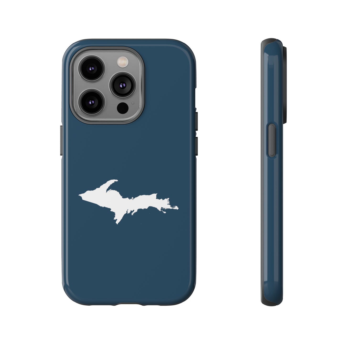 Michigan Upper Peninsula Tough Phone Case ('37 Caddie Cavalier Blue w/ UP Outline) | Apple iPhone