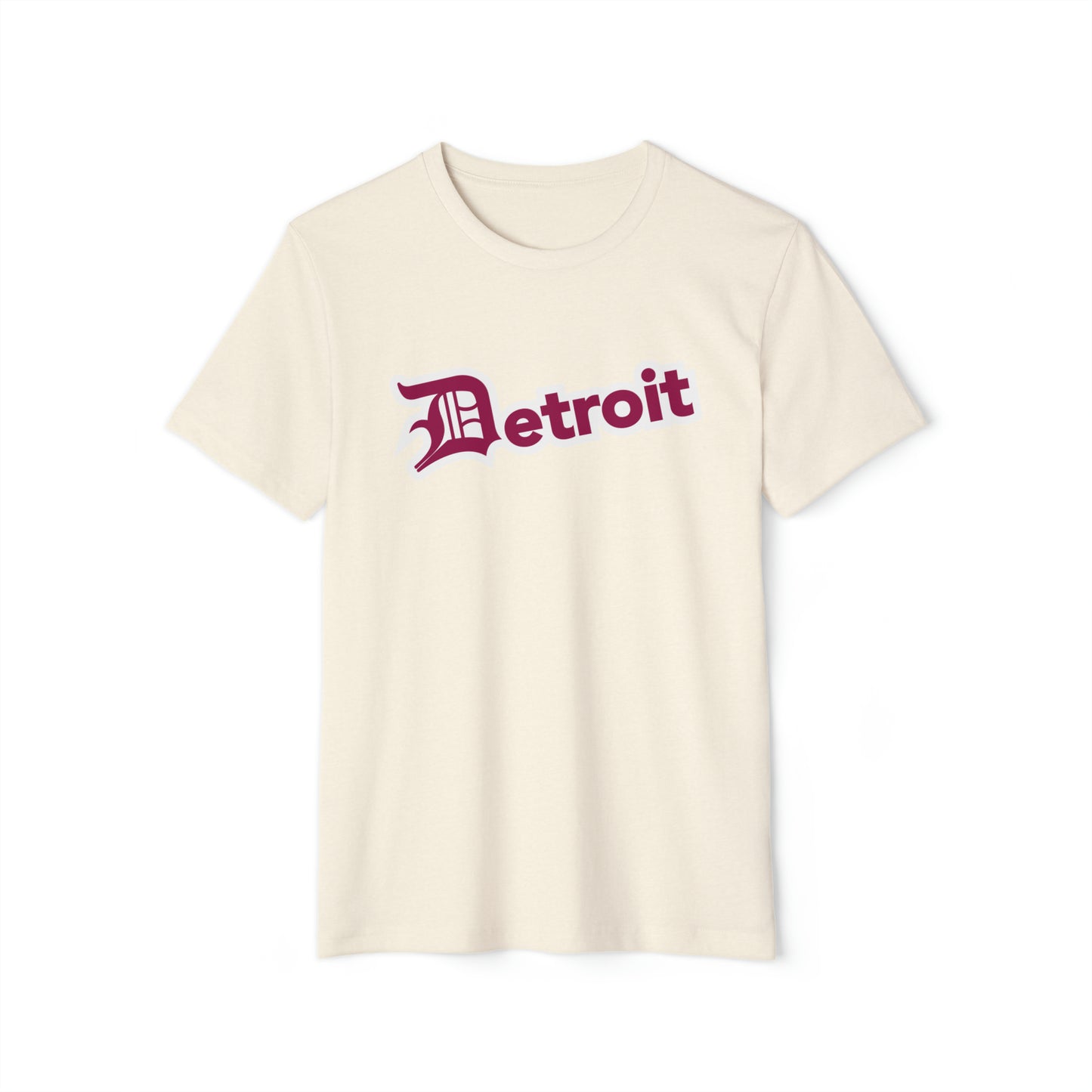 'Detroit' T-Shirt (Ruby Red English 'D') | Unisex Recycled Organic