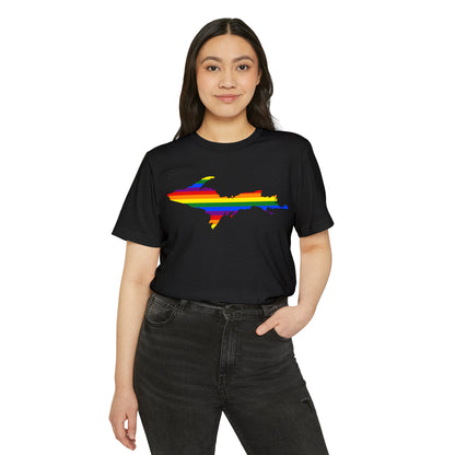 Michigan Upper Peninsula T-Shirt (w/ UP Rainbow Pride Flag) | Unisex Recycled Organic